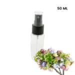 Sprayflesje 50ml pet fles transparant verstuiver spraydop zwart