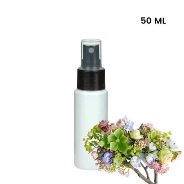 Sprayflesje 50ml pet fles wit verstuiver spraydop zwart