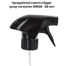 Spraypistool zwarte spuit trigger spray verstuiver spuitpistool fleshals DIN28 - 28 mm