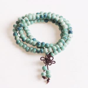Tibetaanse armband Porselein Mala kralen ketting licht groen