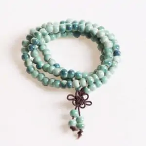 Tibetaanse armband Porselein Mala kralen ketting licht groen