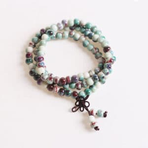 Tibetaanse armband Porselein Mala kralen ketting rood groen