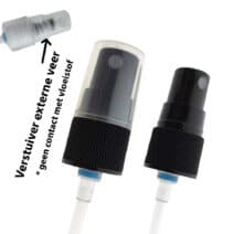 Verstuiver zwart Spray dop contactloze externe veer DIN18 - 18 mm