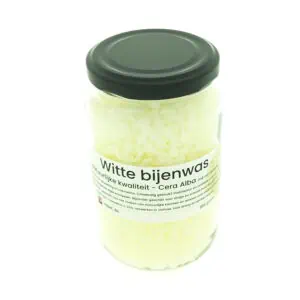 Witte bijenwas natuurlijke kwaliteit glazen pot 150 gram