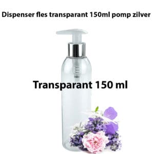 Zeepdispenser fles transparant 150ml dispenser pomp zilver - Olie lotion zeep fles