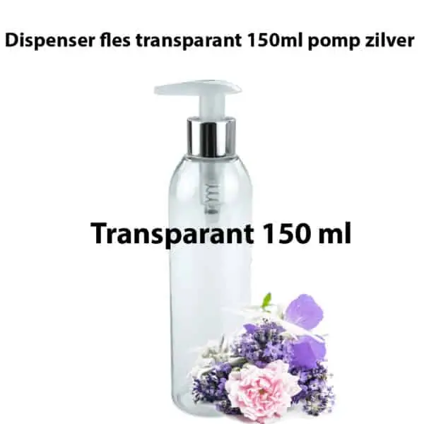 Zeepdispenser fles transparant 150ml dispenser pomp zilver Olie lotion zeep fles