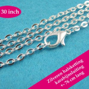 Zilveren halsketting - losse zilveren ketting karabijnsluiting