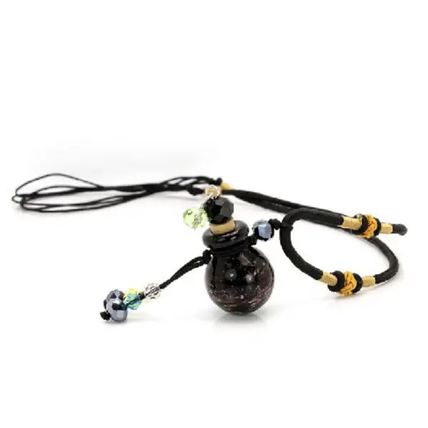 Zwarte diffuser parfumfles aroma ketting, essentiële olie fles hanger